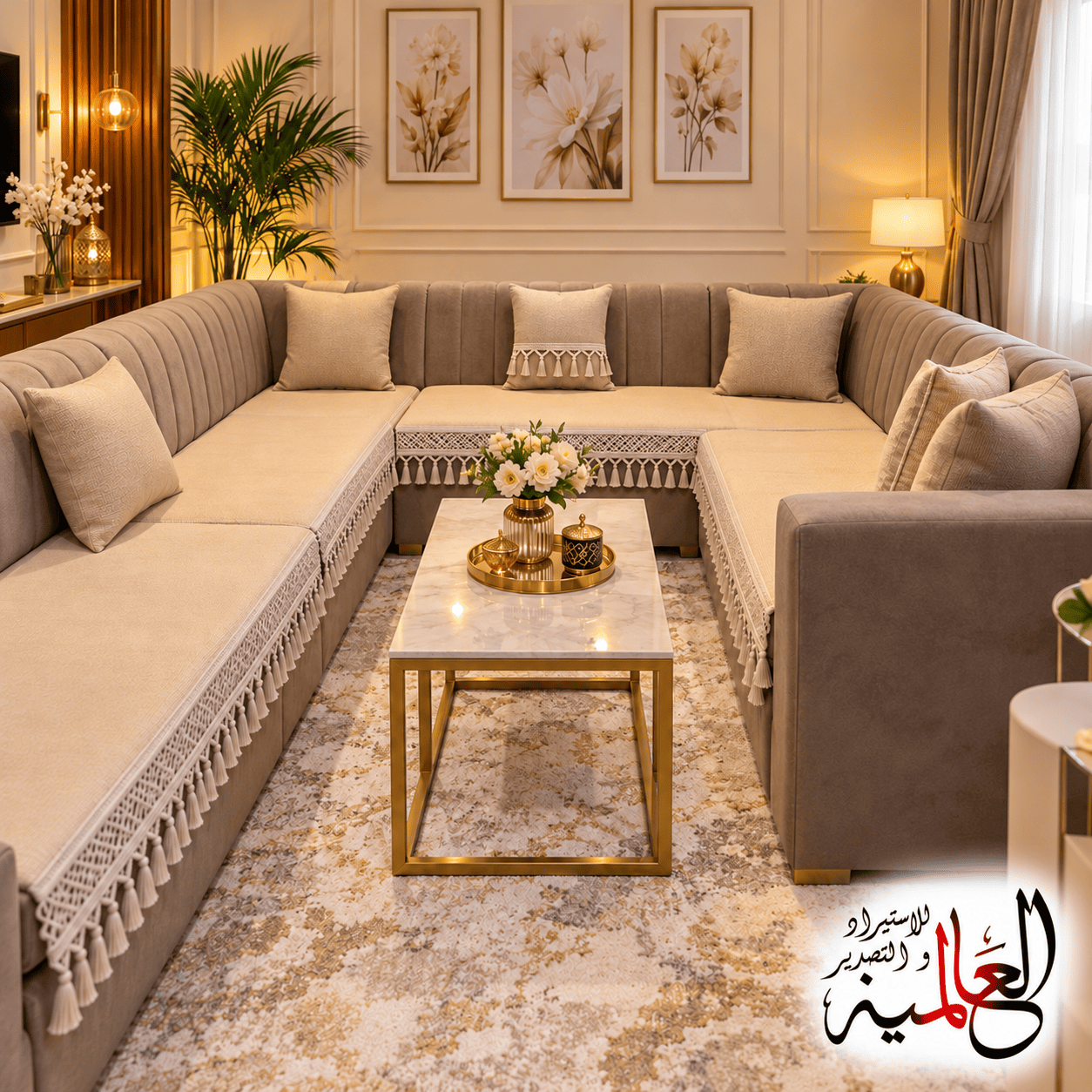 مفرش ركنة فاخر دانتيل