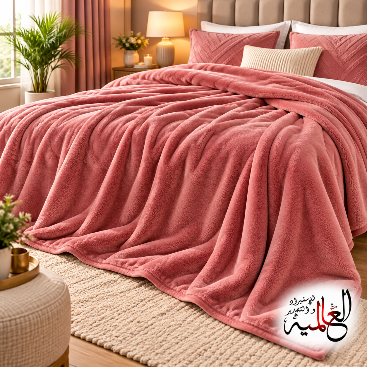 دفاية سرير فرو ناعم سادة –